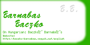 barnabas baczko business card